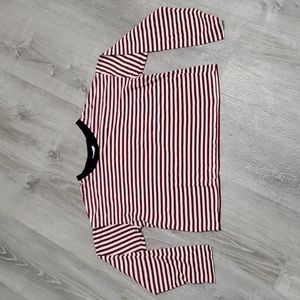 Woman's Forever 21 long-sleeved tshirt, small, red blue white